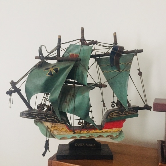 Hand Crafted Other - Handmade vintage Santa Maria pirate ship